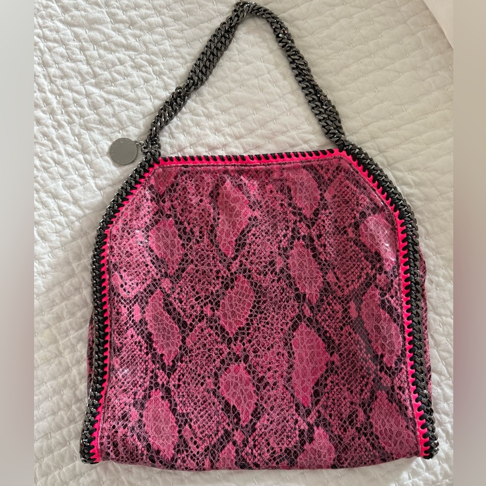 Stella McCartney Pink Python Falabella Bag with Chain Straps. Excellent condit
